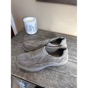 Mens Skechers Avillo Relaxed Fit Memory Foam Slip-on Loafer Shoes Khaki Size 8